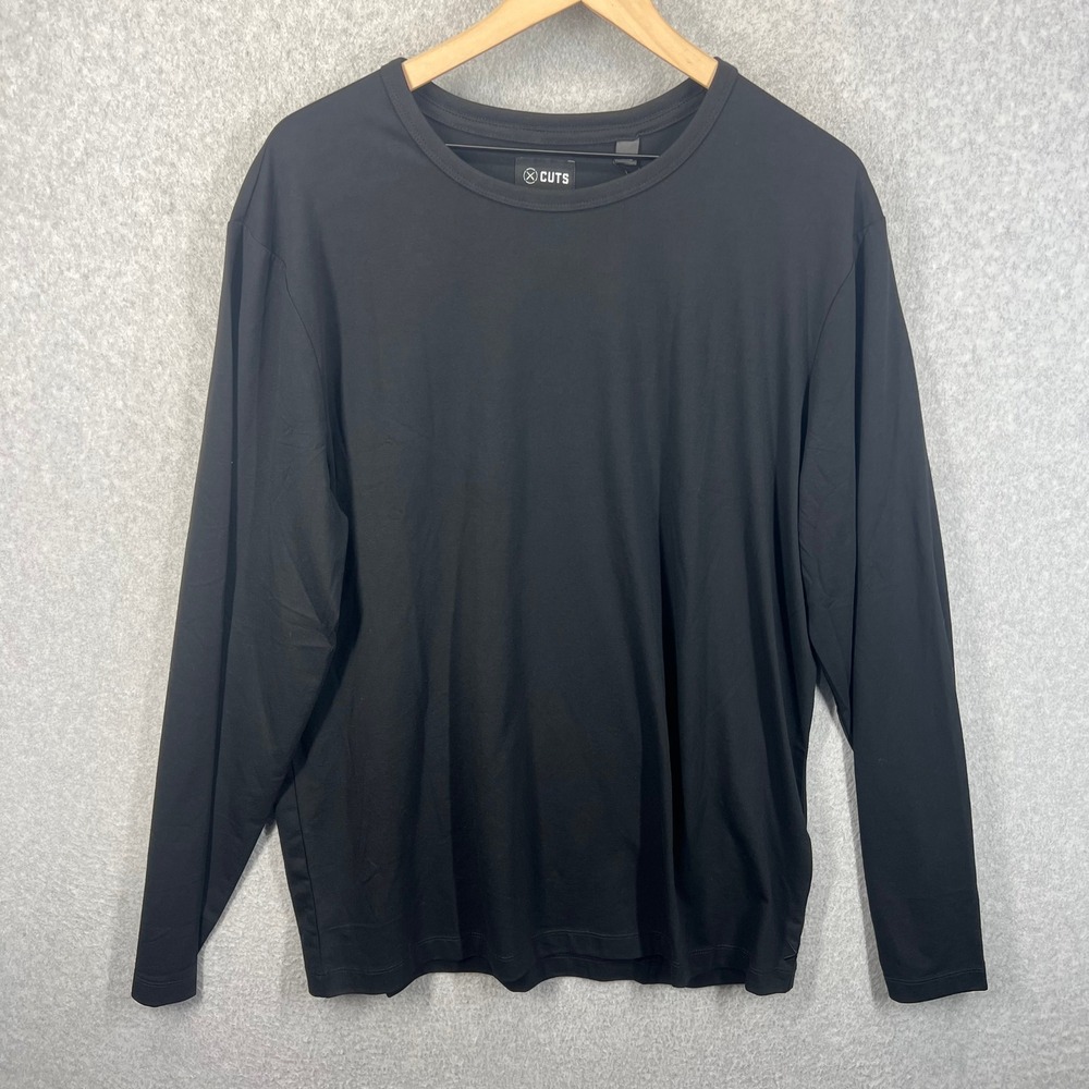 Cuts AO L/S Forever Shirt Mens XL Black Long Sleeve Crew Neck MT10455N-001 NWT